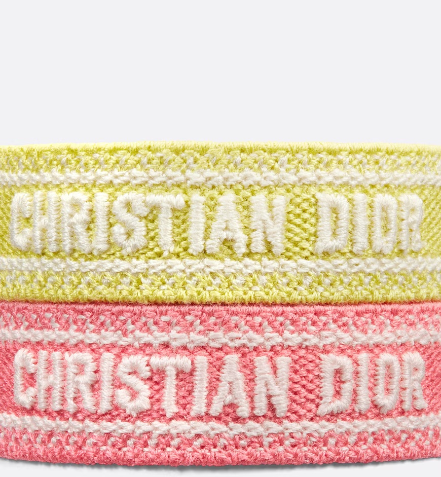 Dior Christain  Iviera Fabric Bracelet In Pink