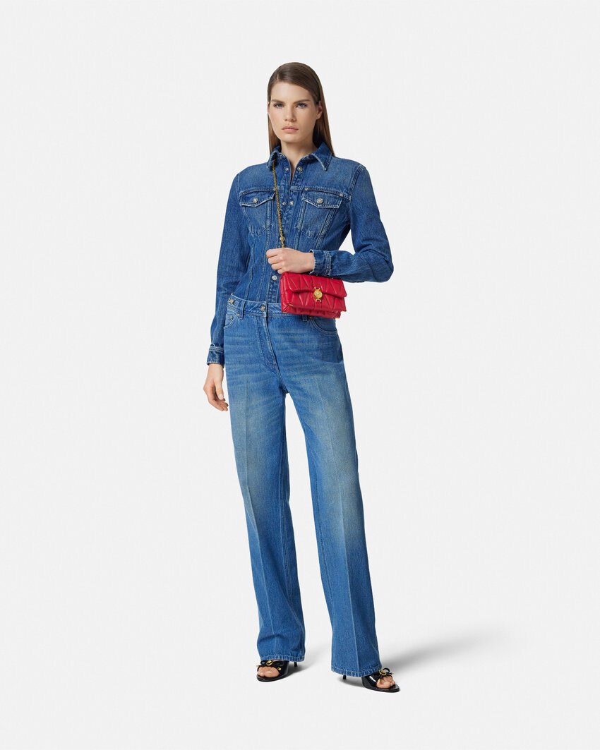Versace Mini Sac Matelassé Kleio In Red