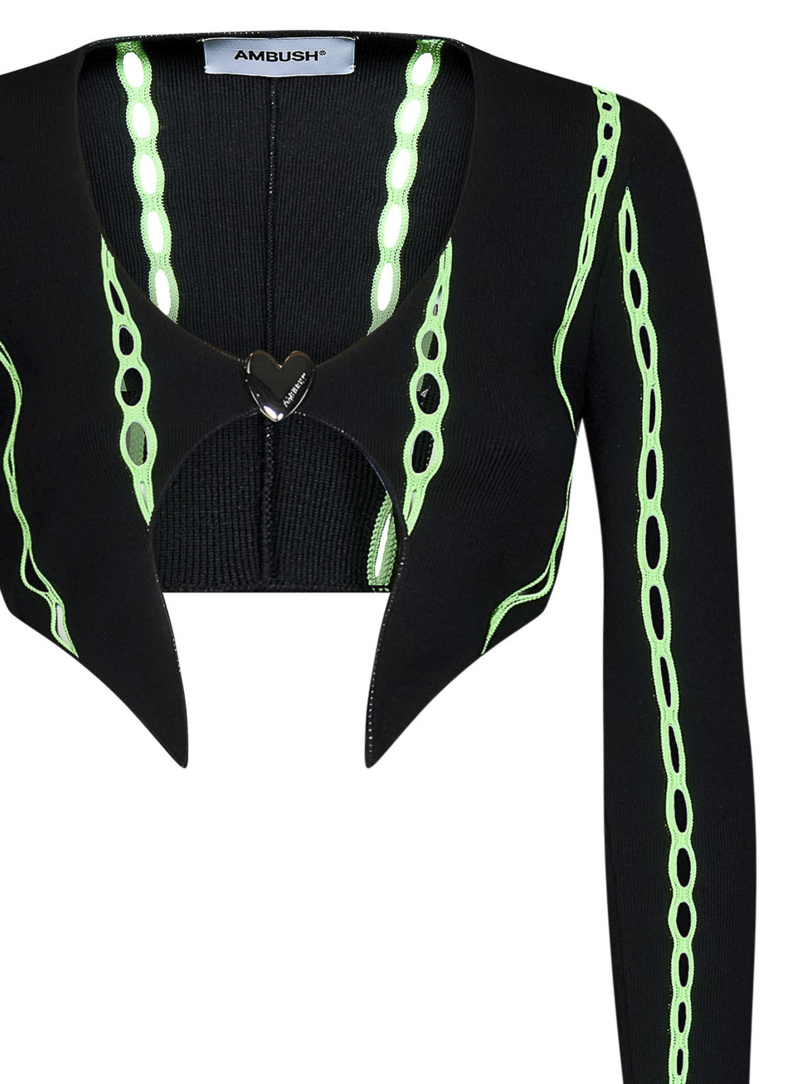 Ambush Cropped Knit Cardigan In Black