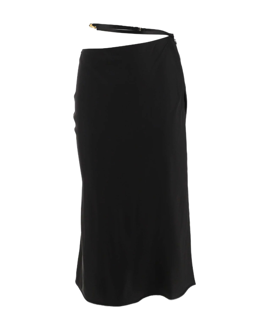 Jacquemus Strap-detail High-waisted Skirt In Black