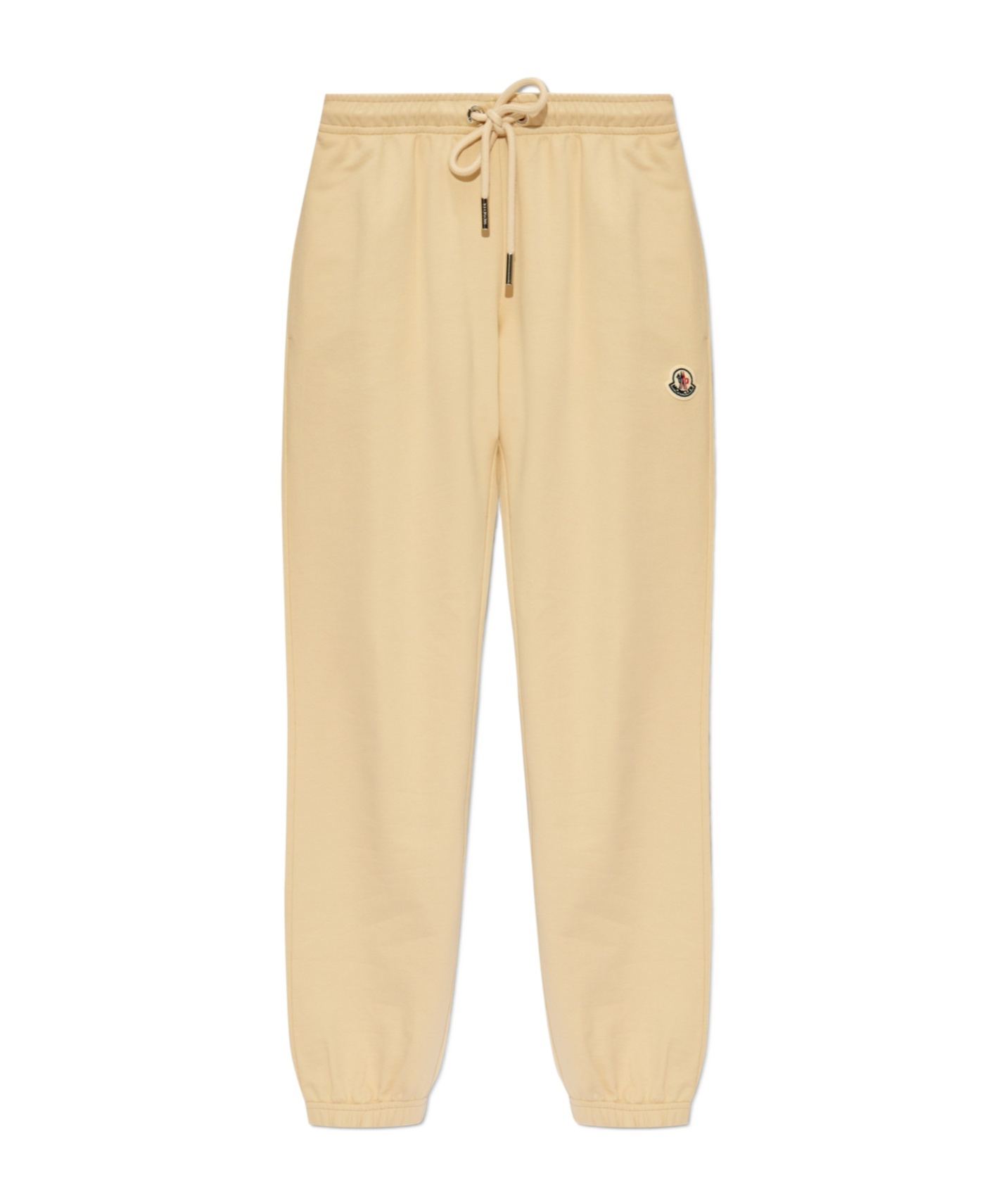 Shop Moncler Logo-patch Cotton Track Pants In Nude
