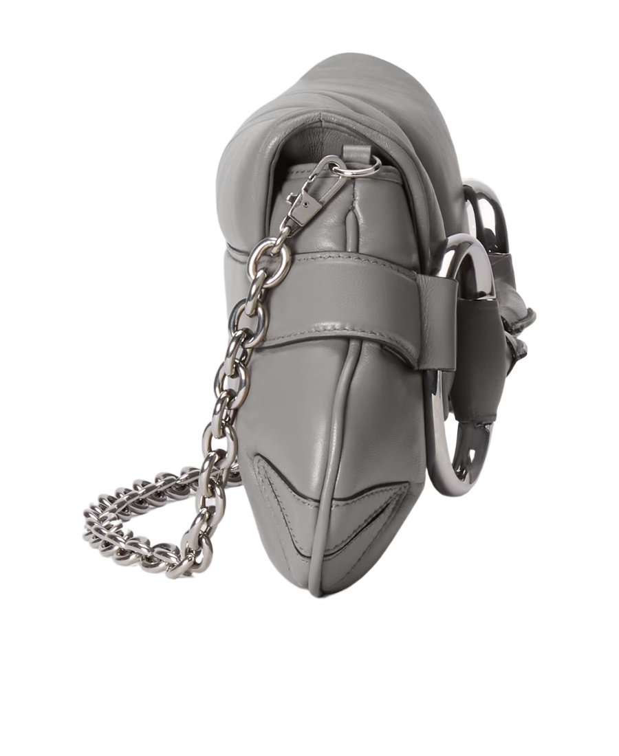 Gucci Medium Horsebit Chain Quilted Bag In Gray