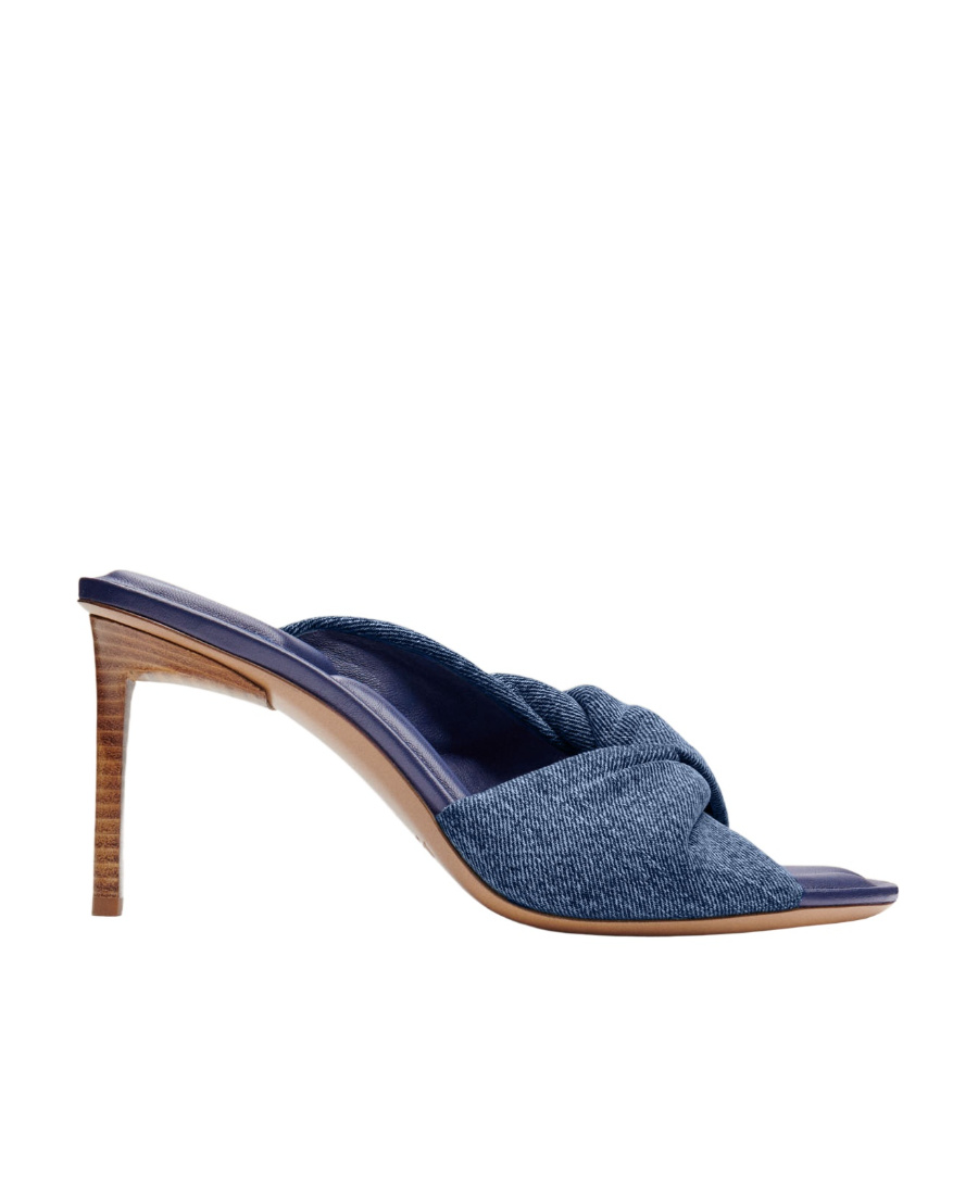 Jacquemus Les Mules Bagnu Twisted Denim Sandals In Blue