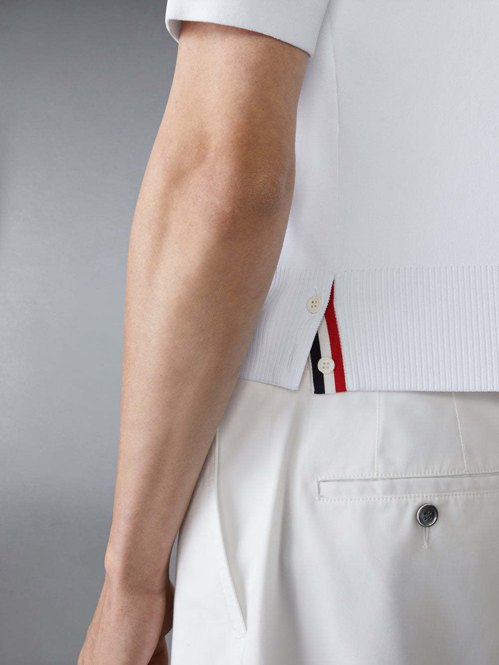 Thom Browne Short Sleeve Polo Shirt In White