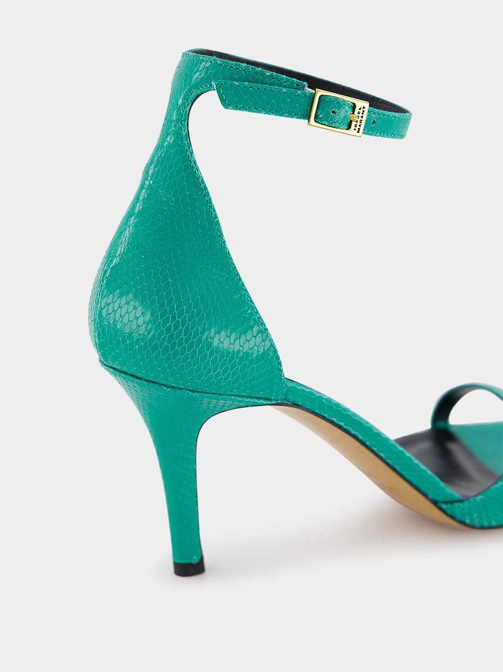 Isabel Marant Round Head High-heeled Sandals In Green