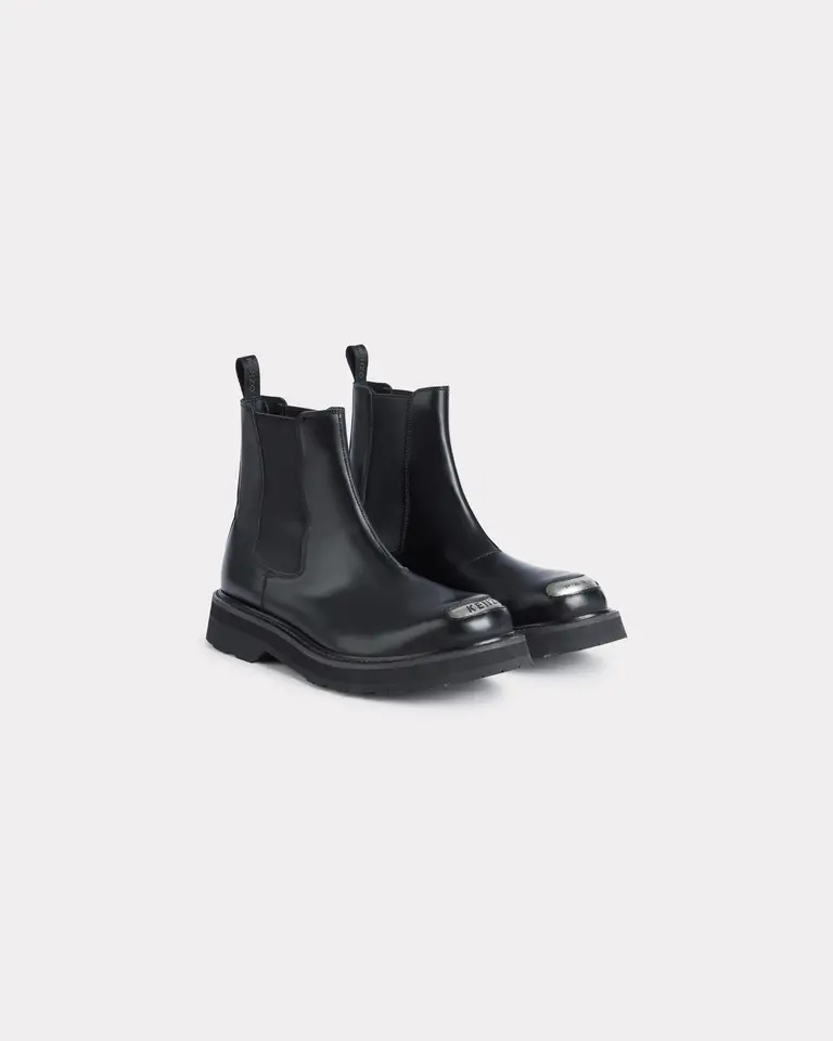 Kenzo 'smile' Chelsea Boots In Leather In Black