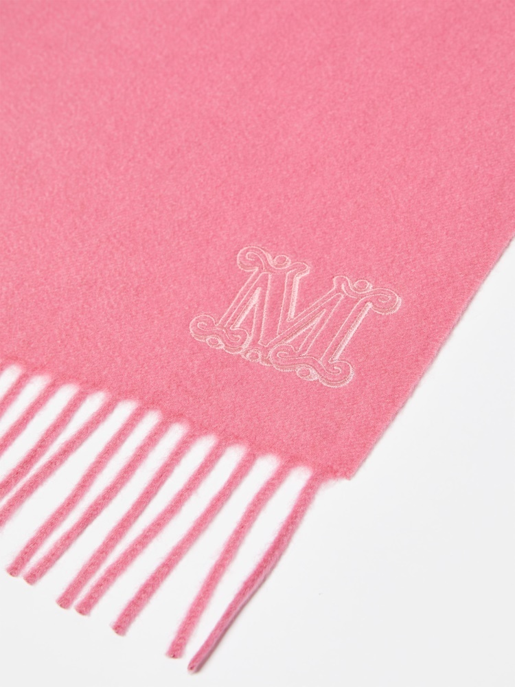 Max Mara Embroidered-logo Detail Scarf In Pink