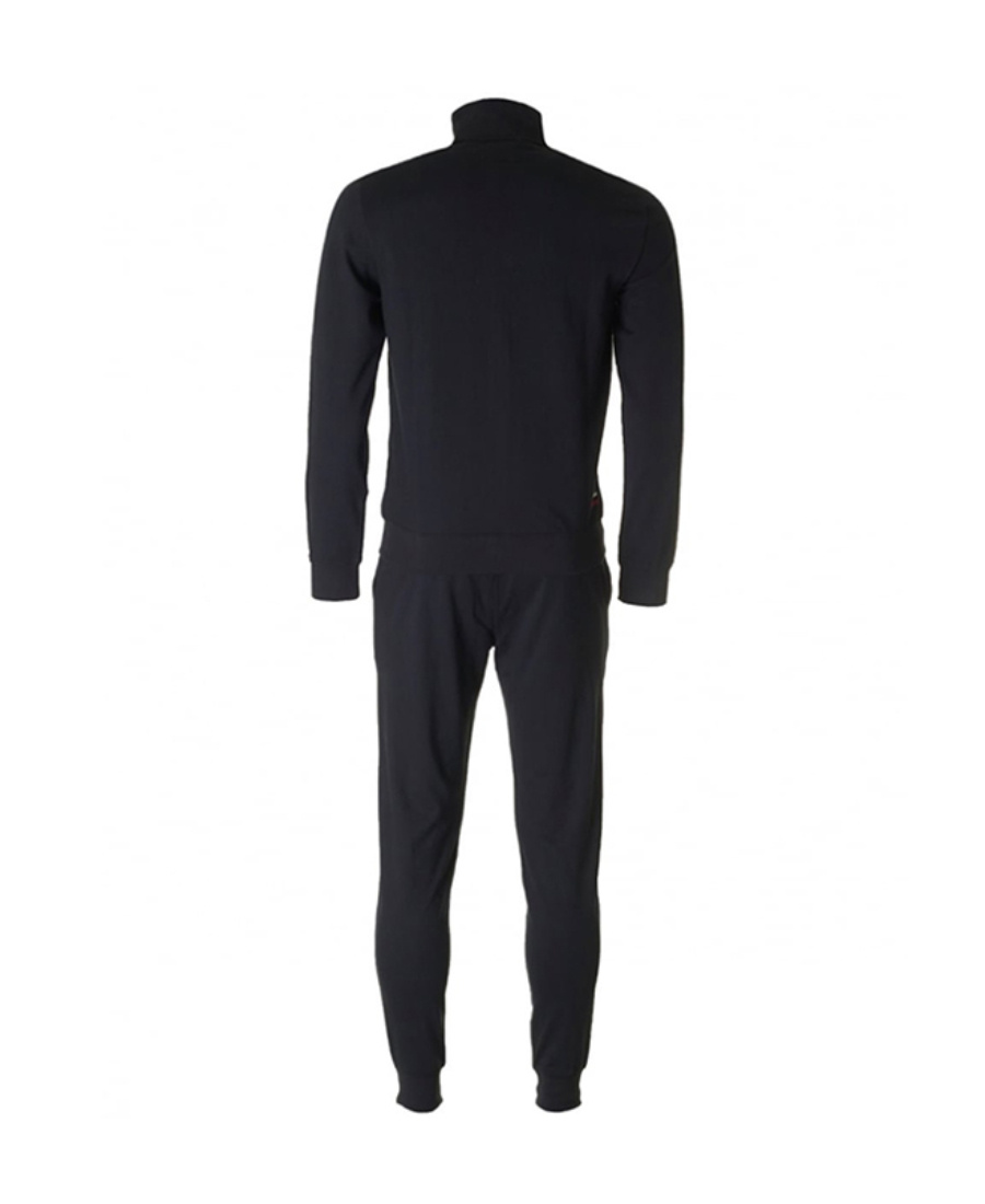 Ea7 Vertical Collar Logo Two-piece Suit In Black