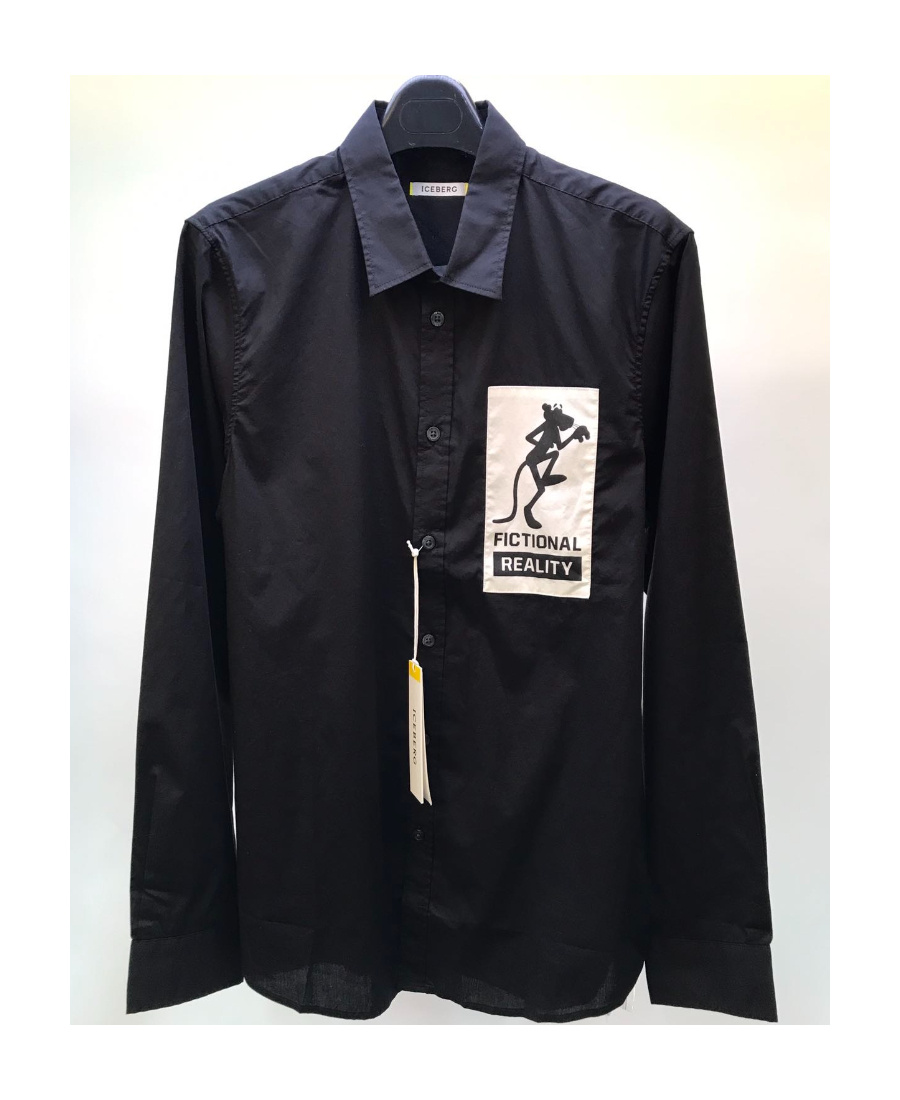 Iceberg Logo Long-sleeved Shirt In Black