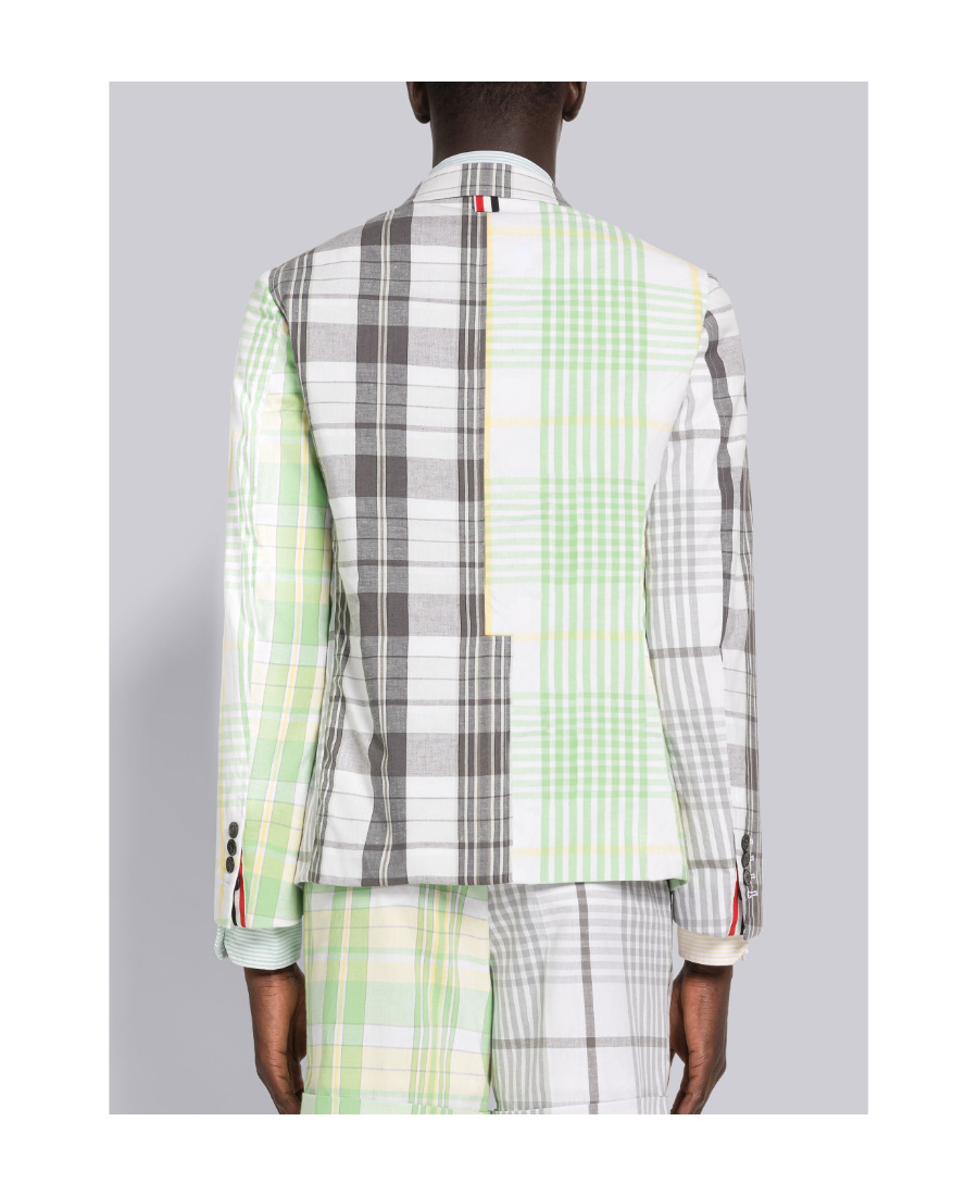 Thom Browne Checked Single-breasted Blazer In White