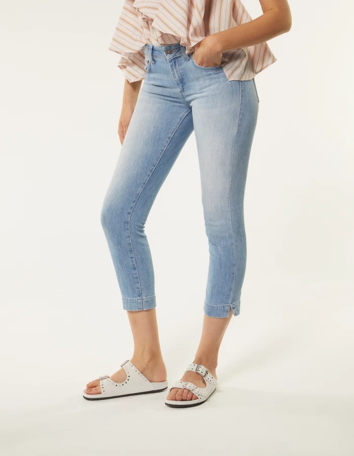 Dondup Straight-leg Cropped Jeans In Blue