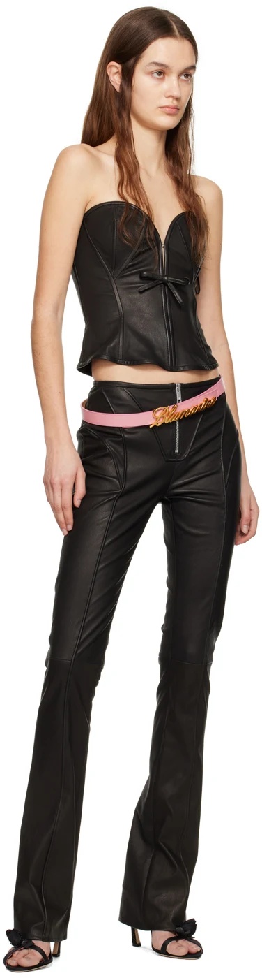 Blumarine Pink Logo Belt In Pink