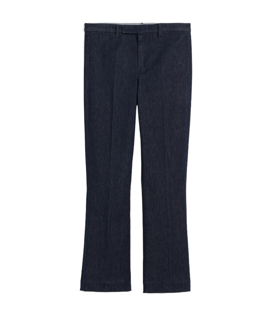 Max Mara Horn Denim Trousers In Black