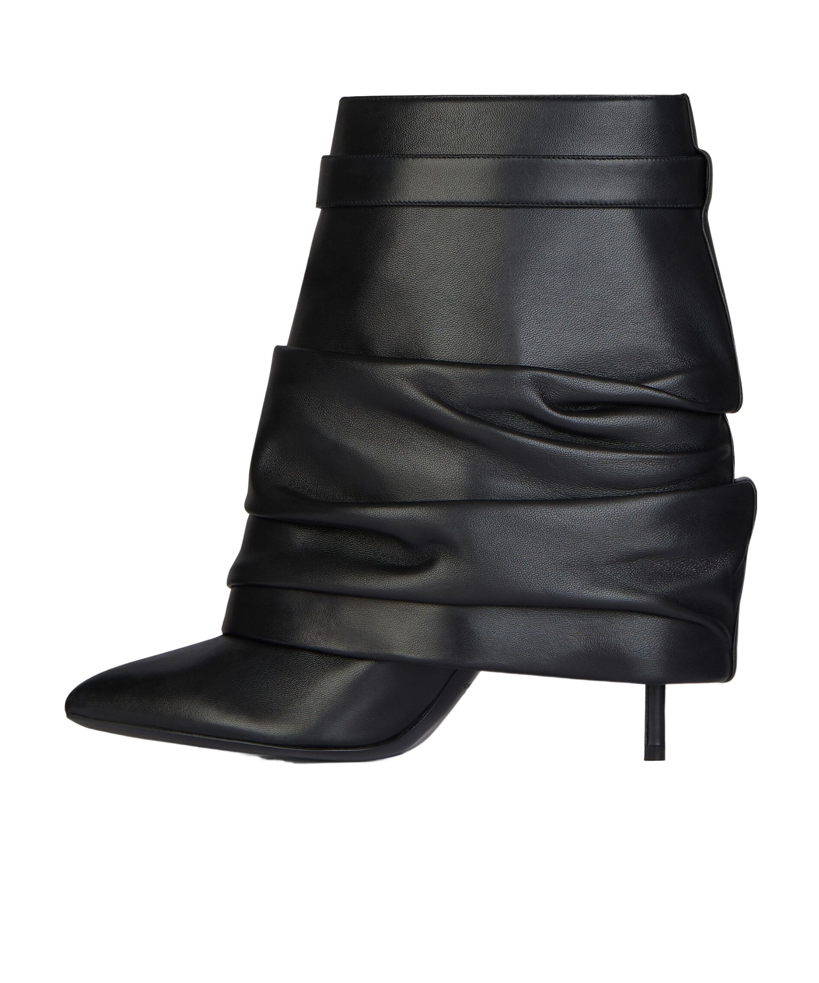 Givenchy Women Black Nappa Leather Shark Lock Stiletto Ankle Boots In Black