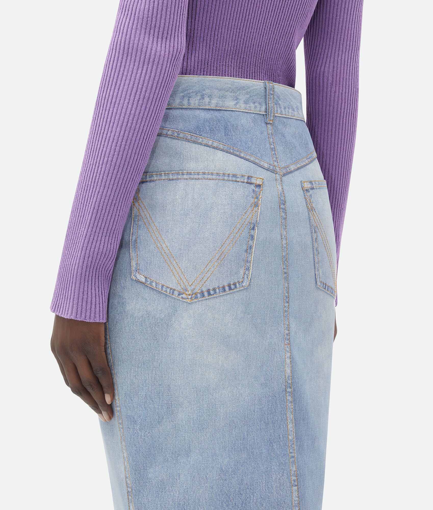 Bottega Veneta Denim Skirt In Blue