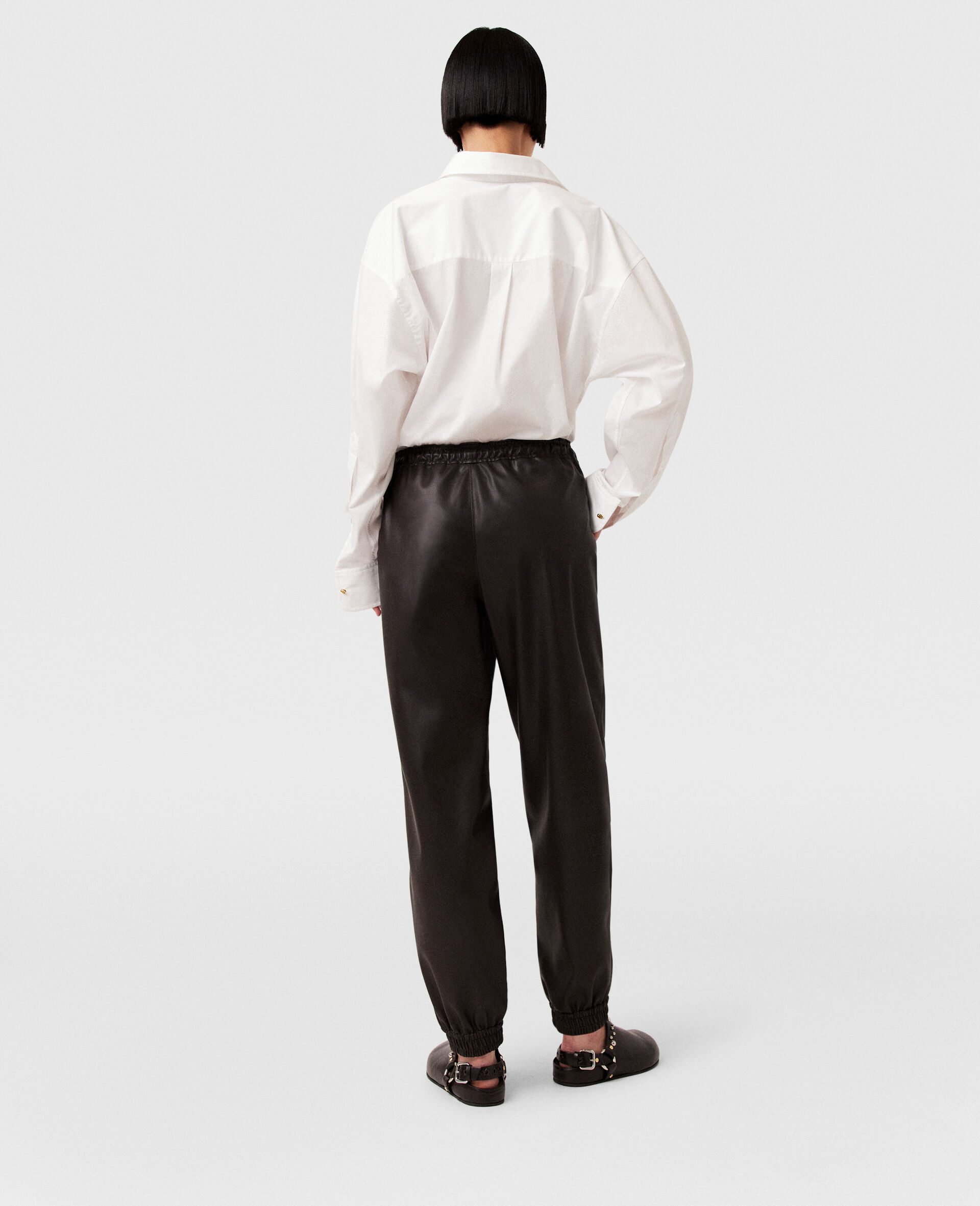 Stella Mccartney Stella Mc Cartney Faux Leather Joggers In Black