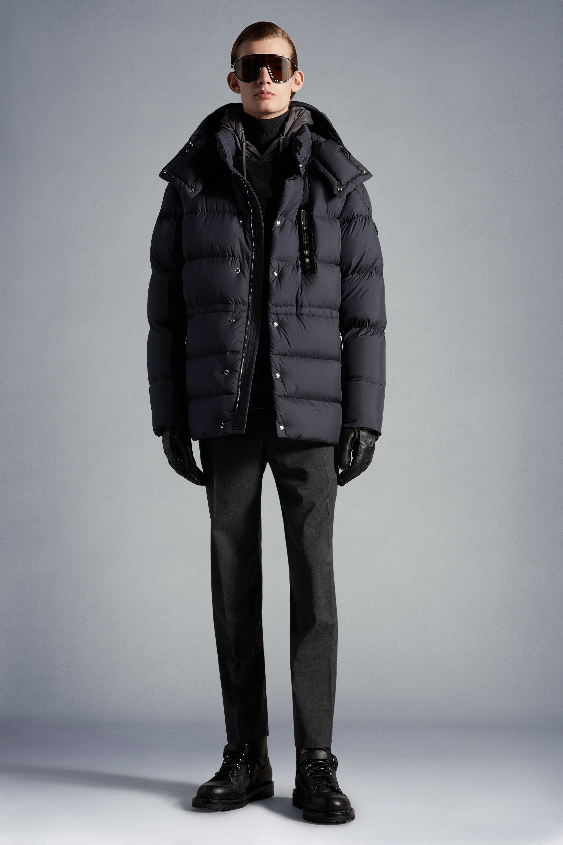 Shop Moncler Bauges Detachable-hood Jacket In Blue