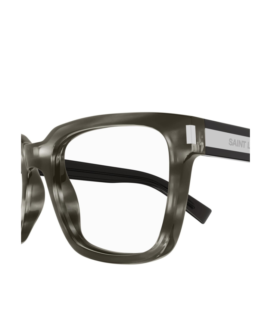 Saint Laurent Two-tone Rectangle-frame Glasses In Black