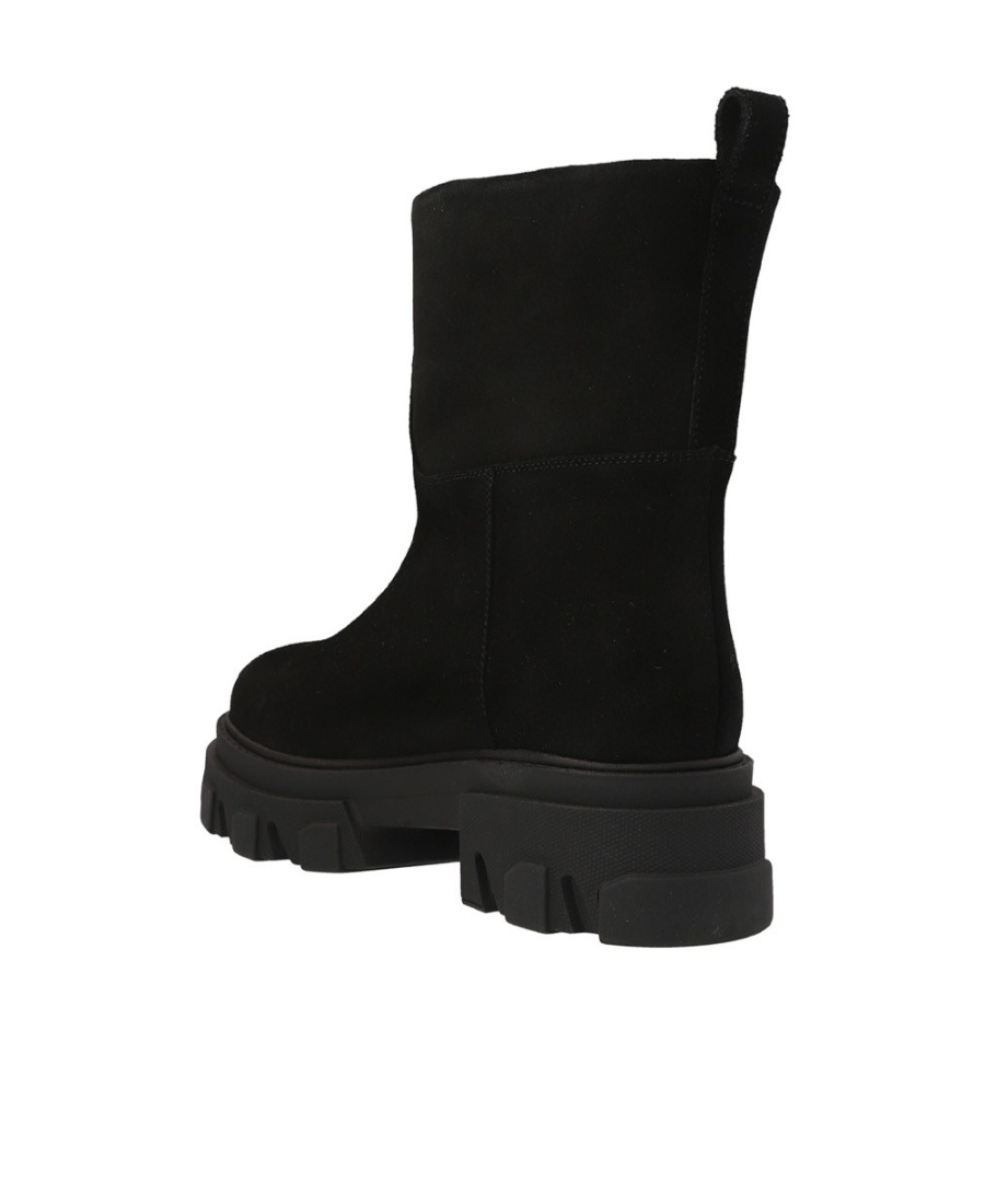Gia Couture Round-headed Ankle Boots In Black
