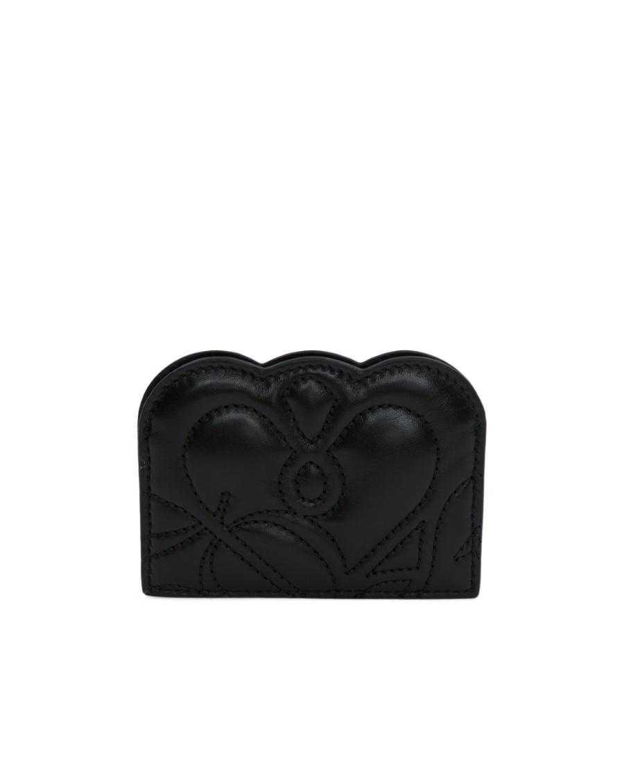 Shop Alexander Mcqueen Seal Logo Quilted Cardholder In Black