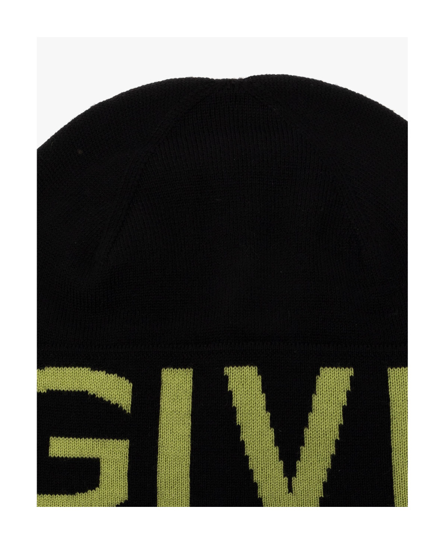 Givenchy Logo Intarsia-knit Wool Beanie In Black