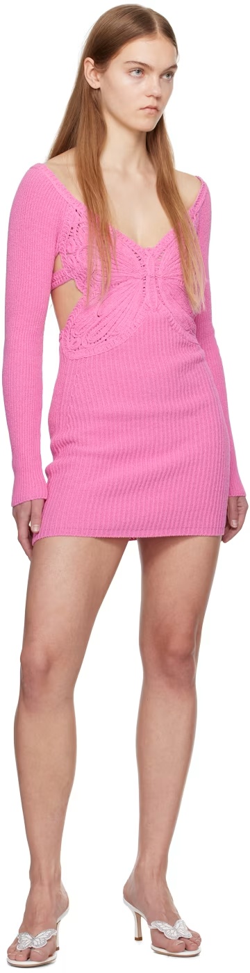 Blumarine Long Sleeved Dress In Pink