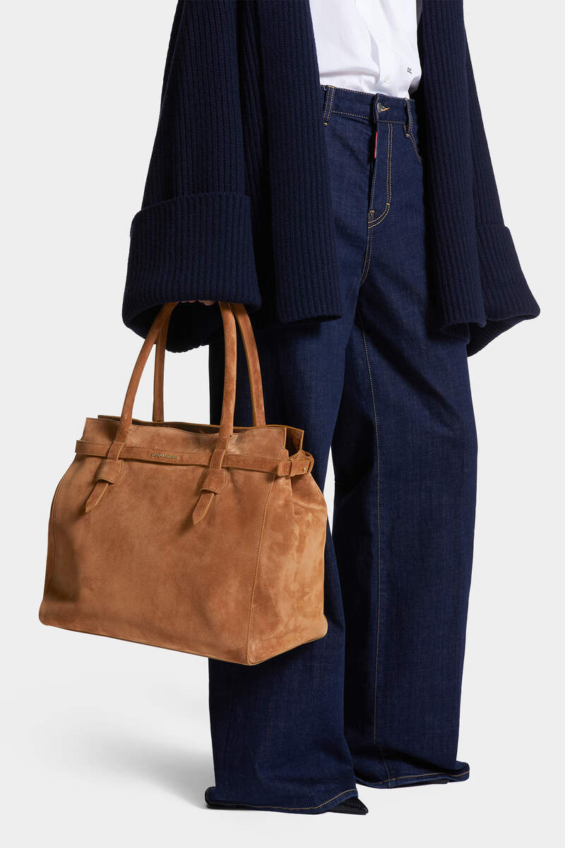 Dsquared2 Suede Tote Bag In Brown
