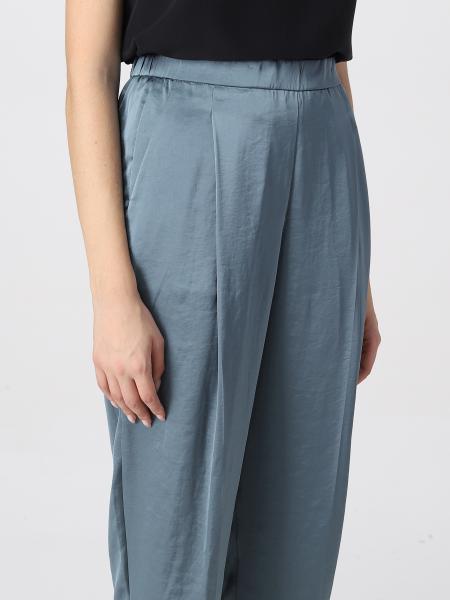 Theory Elasticated Cropped Trousers In Blue