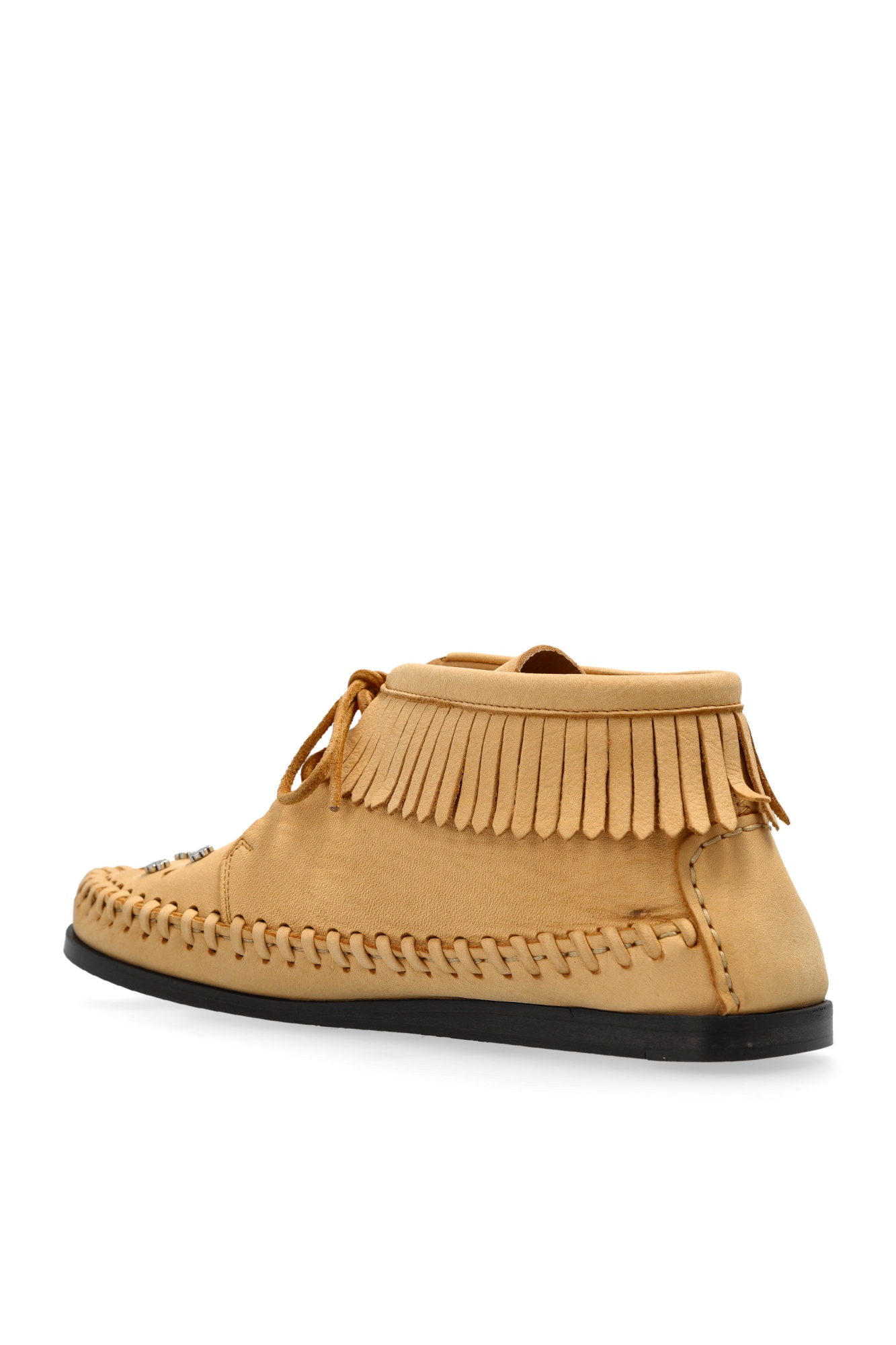Isabel Marant Beige Leather Felsa Angle Boots In Nude