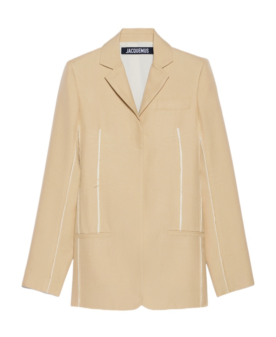 Jacquemus La Veste Caraco Inside-out Blazer In Nude