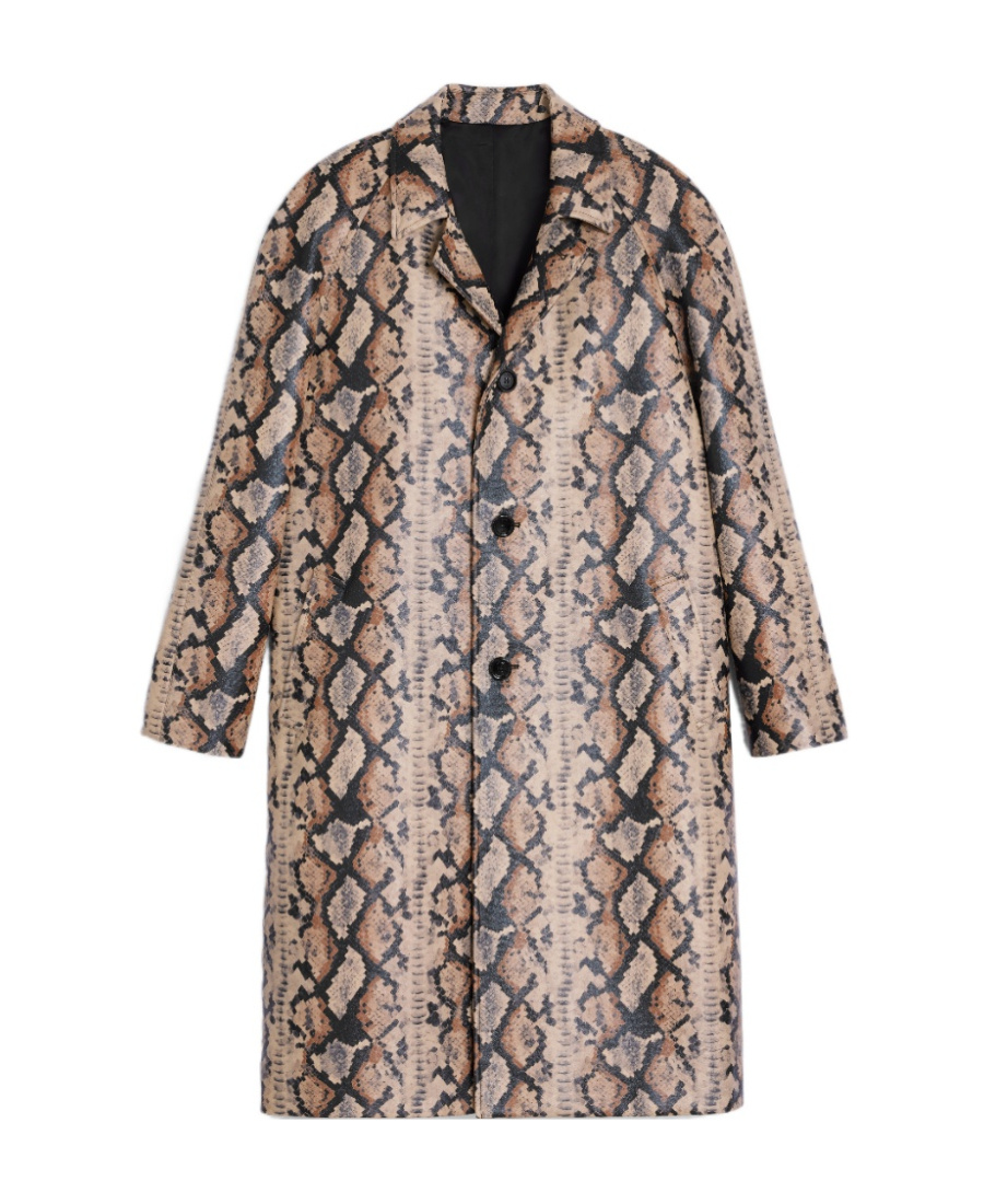Celine Oversized Python Overcoat In Nude