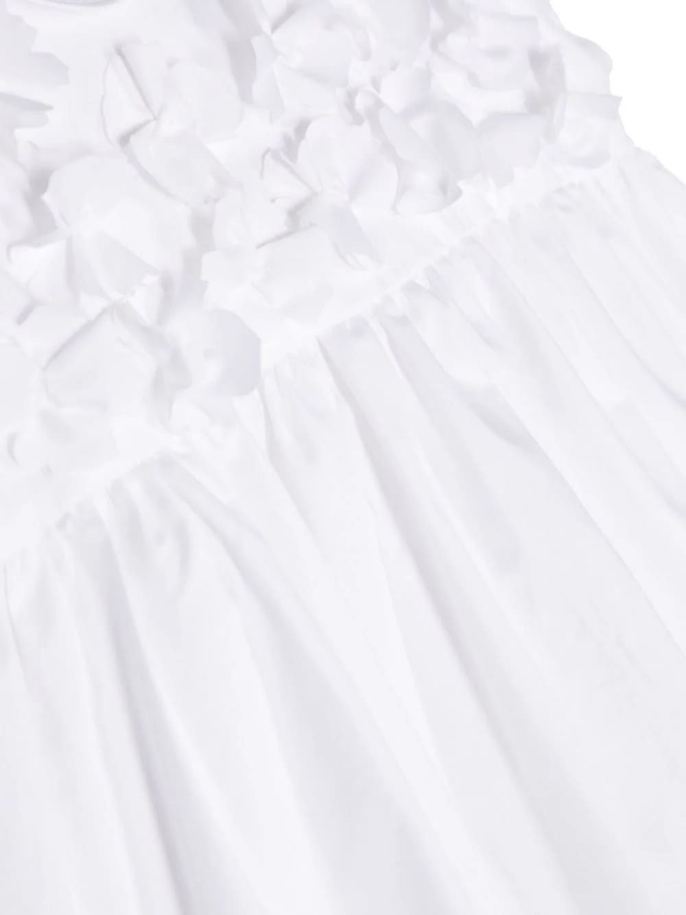 Il Gufo Floral-appliqué Poplin Midi Dress In White