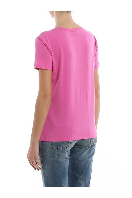 Emporio Armani Bear-appliquéd T-shirt In Pink