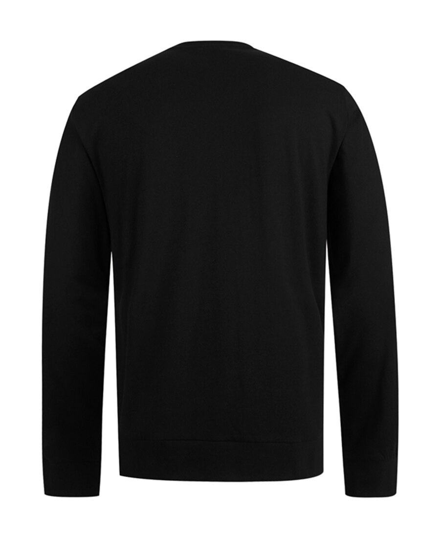 Ea7 Printed Round-neck Sweater In Black