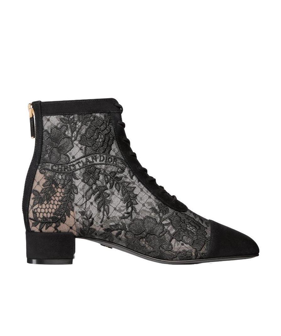 Dior Naughtily-d Zipper Short Boots In Black