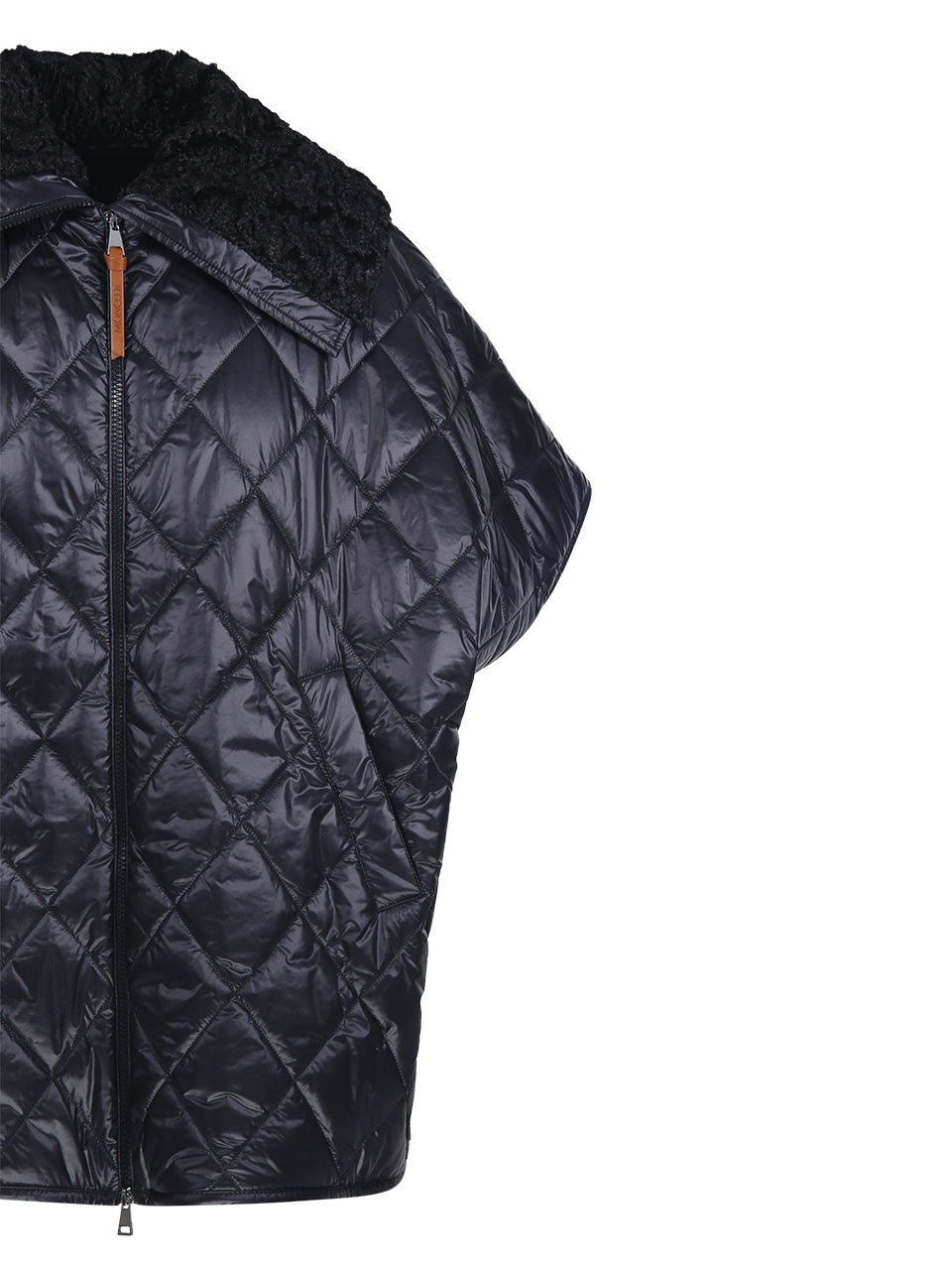 Moncler Quilted Cape In Black