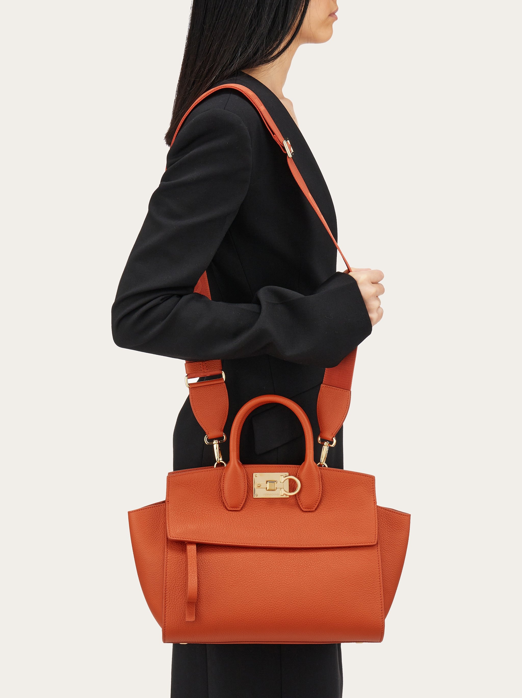 Ferragamo Studio Soft Handbag In Brown