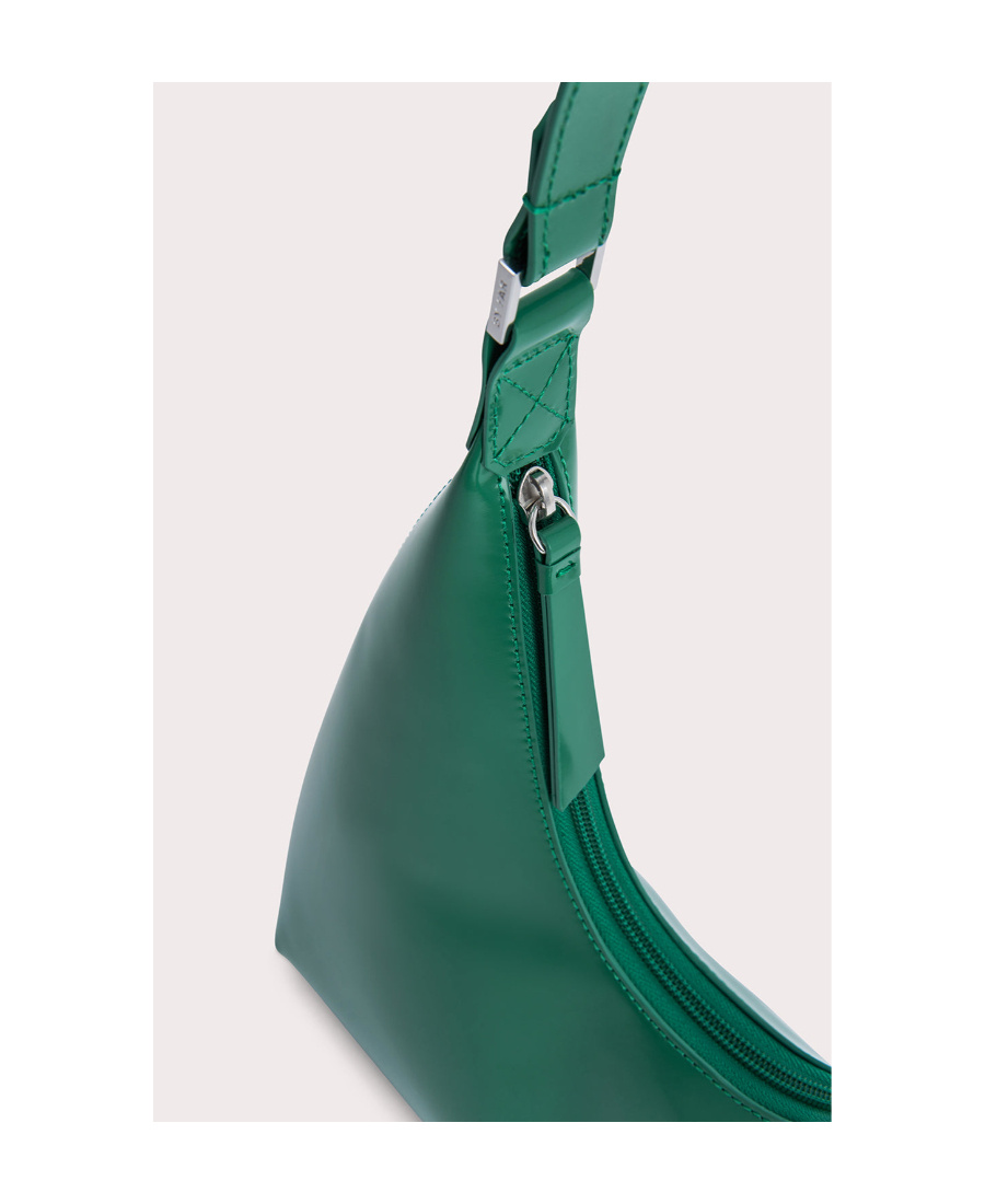 By Far Amber Leather Shoulder Bag In Green
