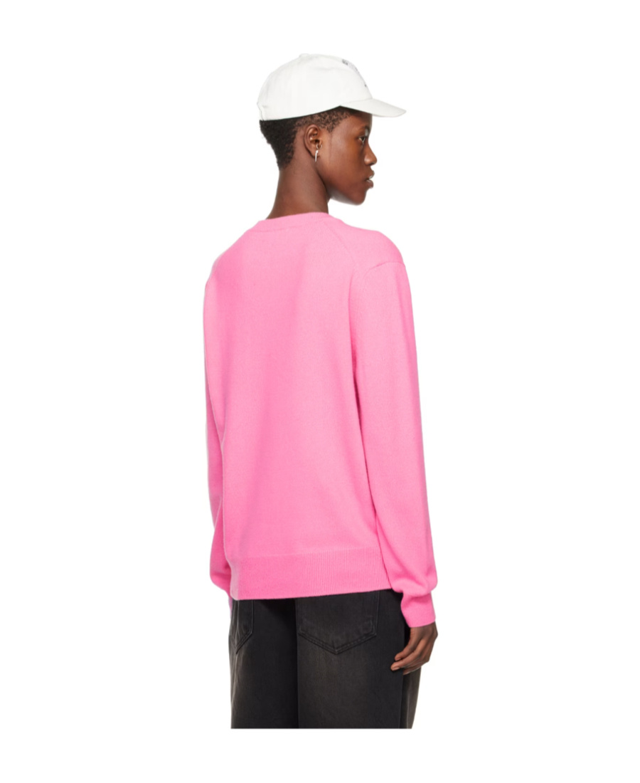 We11 Done Round Neck Long-sleeved Sweater In Pink