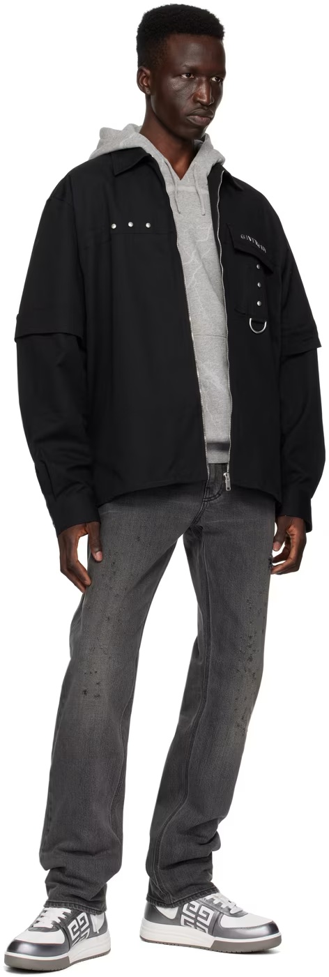 Givenchy Pull Rope Hooded Sweater In Gray