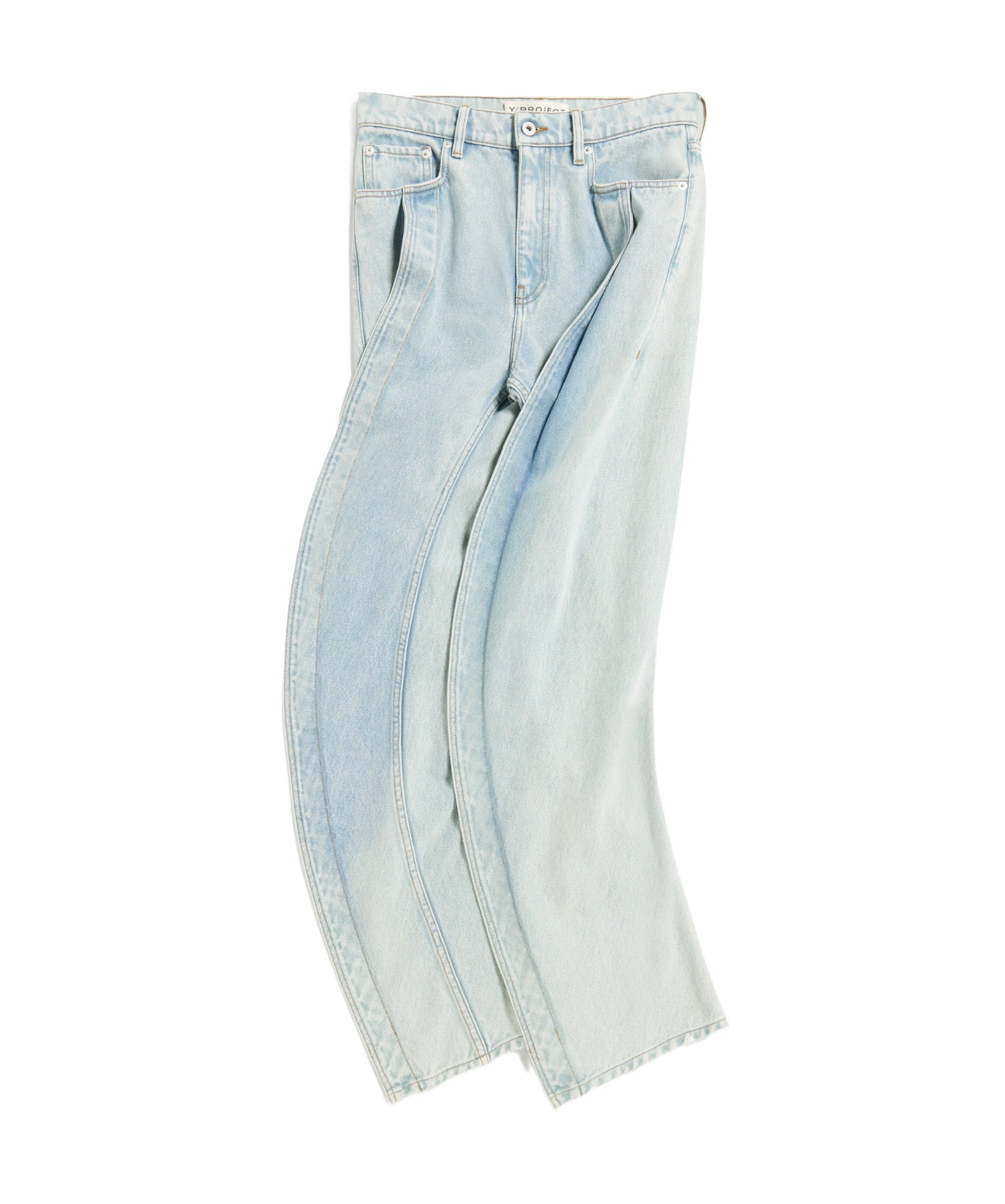 Y/project Belt Ring Banana Jeans In White