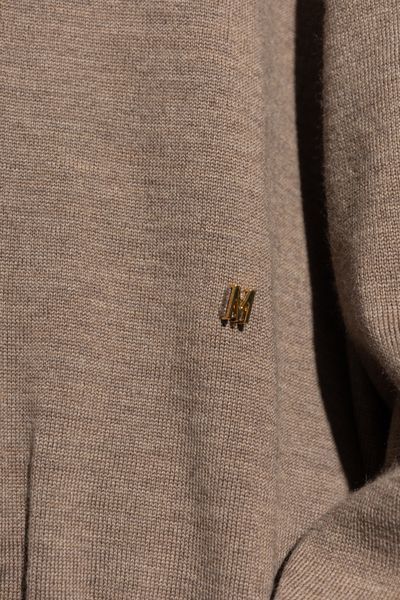 Moschino Wide-sleeves Virgin Wool Jumper In Brown