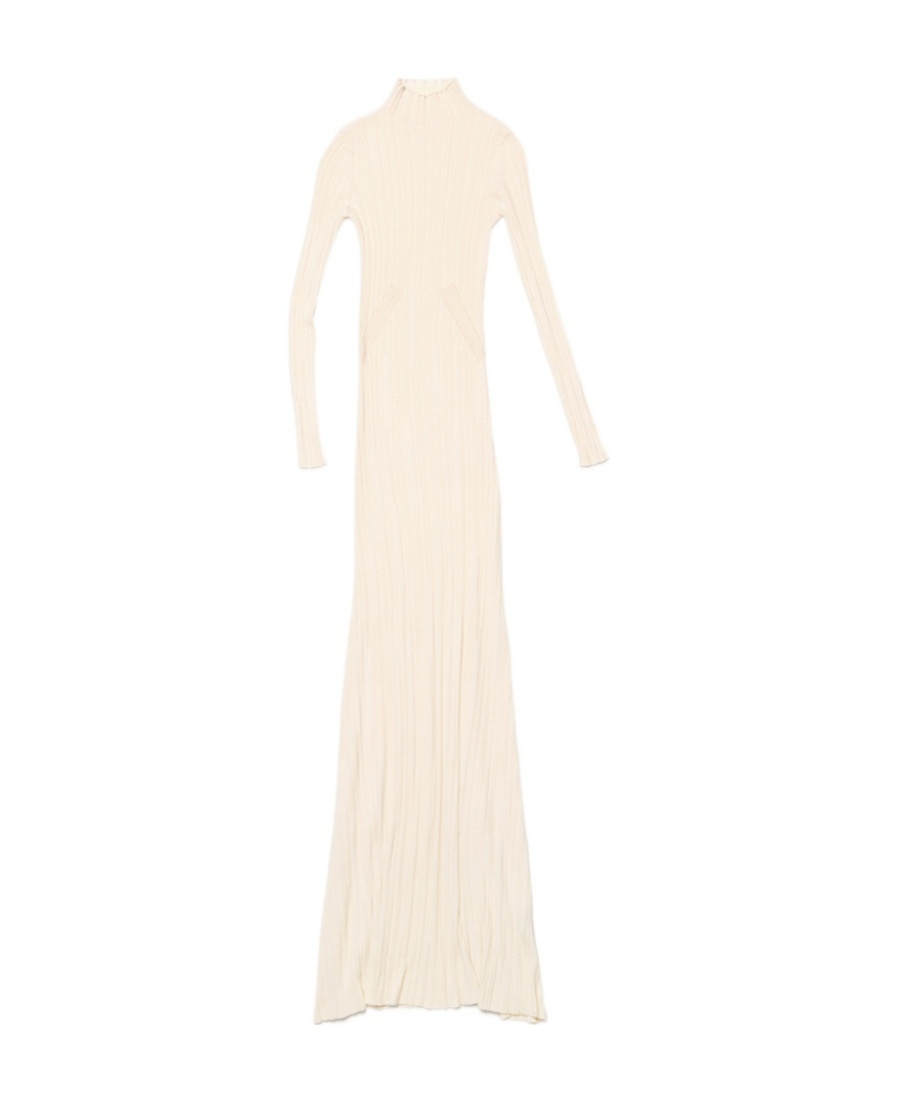 Shop Jacquemus Lenzuolo Pleated Long Dress In White