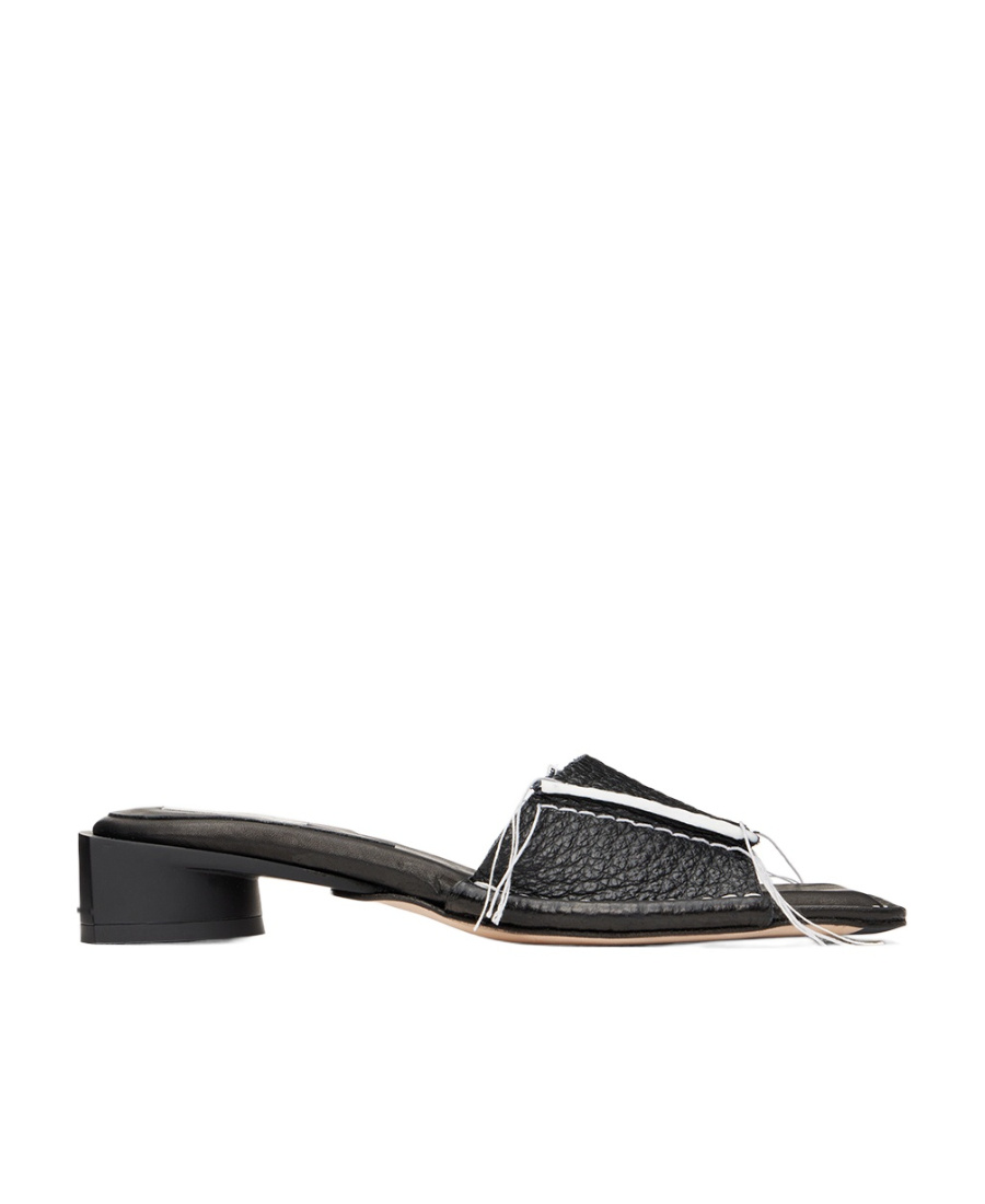 Shop Miista Colliding Sewing Slippers In Black