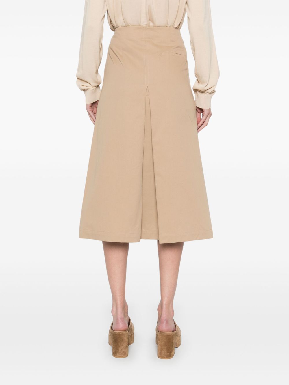Semicouture Semi Couture Pleated High-waist Midi Skirt With Structured Belt