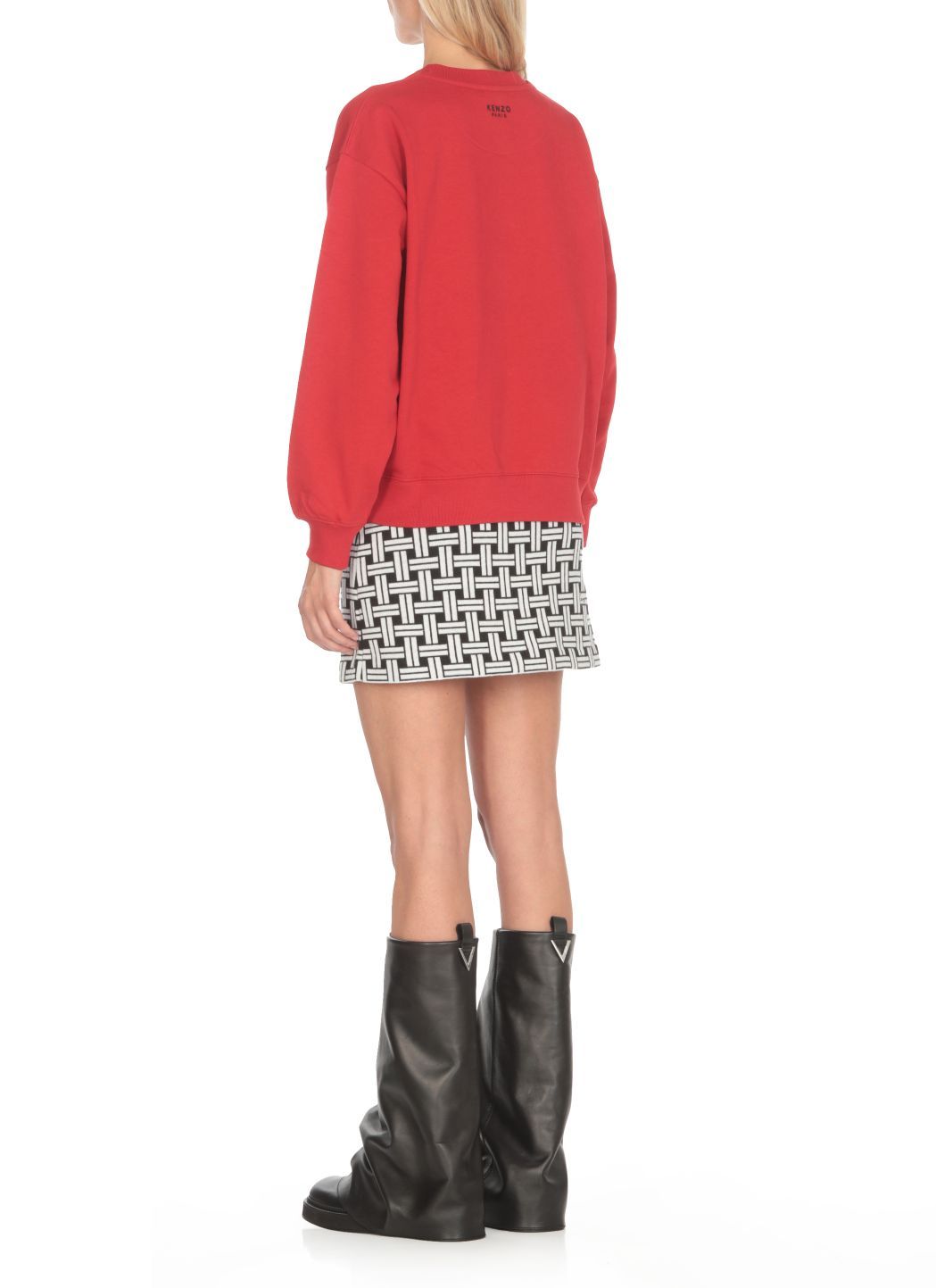 Kenzo 'lucky Tiger' Classic Embroidered Sweatshirt In Red