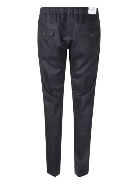 Eleventy Elastic Waist Casual Pants In Blue