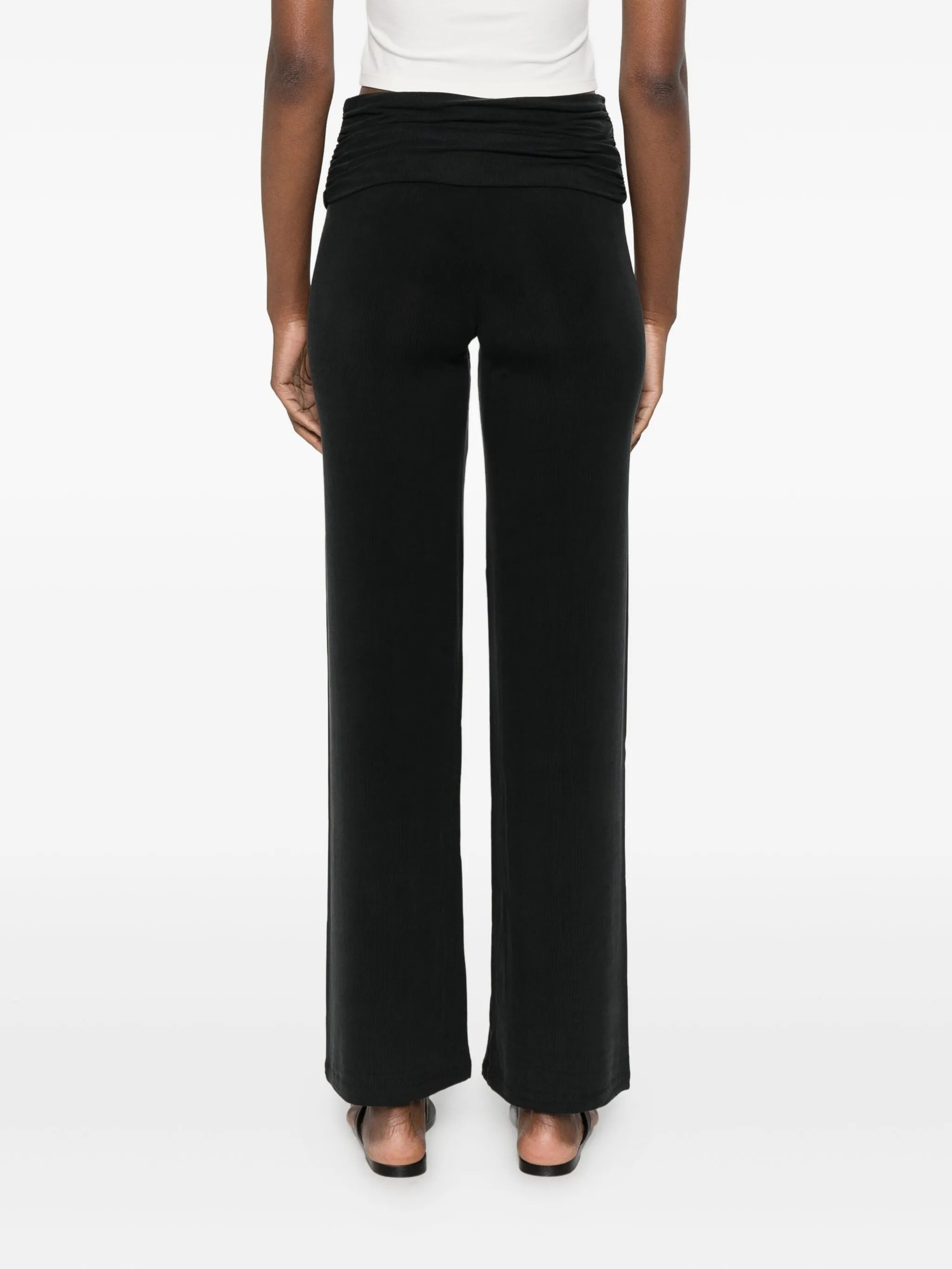 Aya Muse Ruched Fold Over Pants Clothing In Black