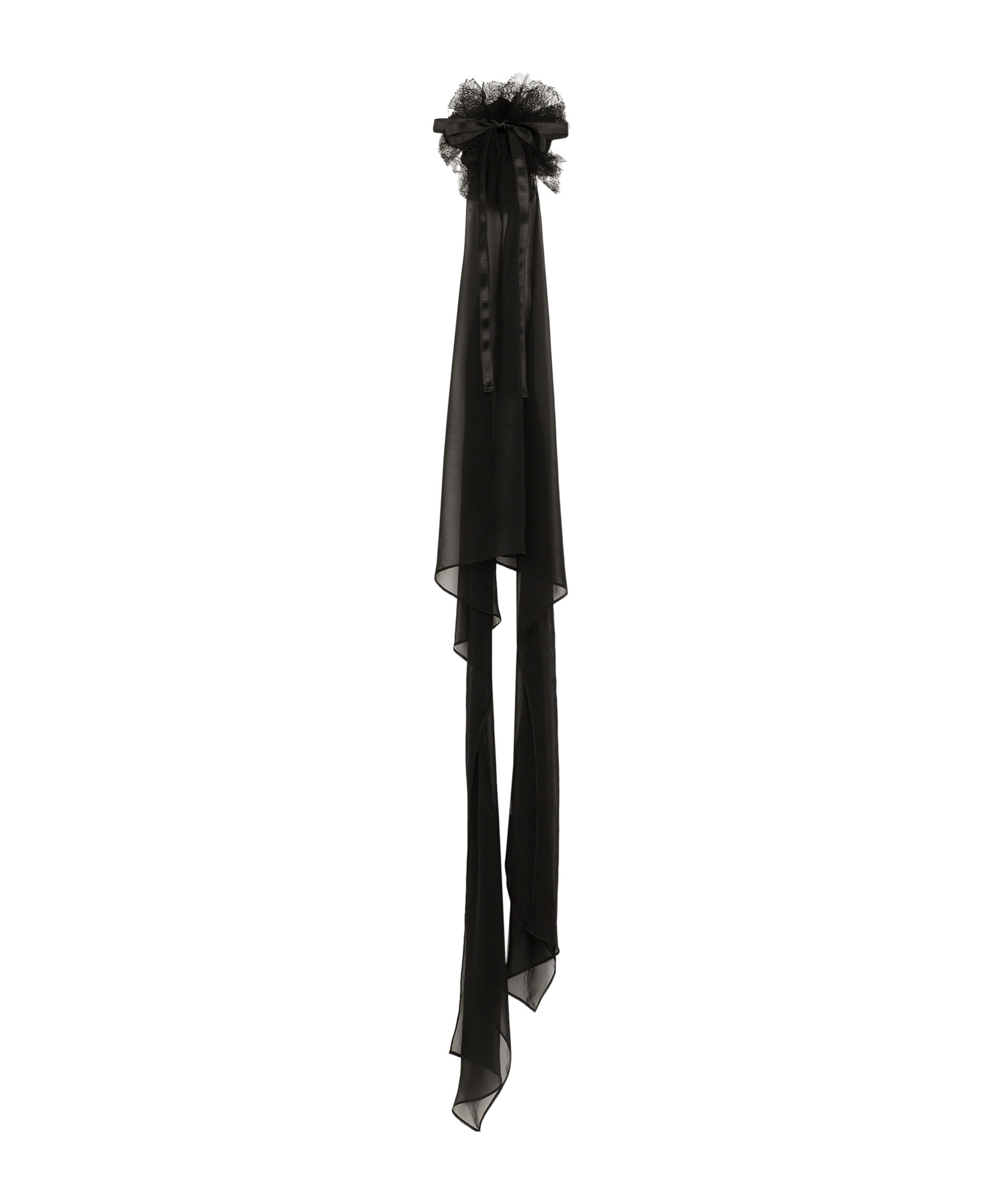 Dolce & Gabbana Floral-appliqué Silk Scarf Top In Black
