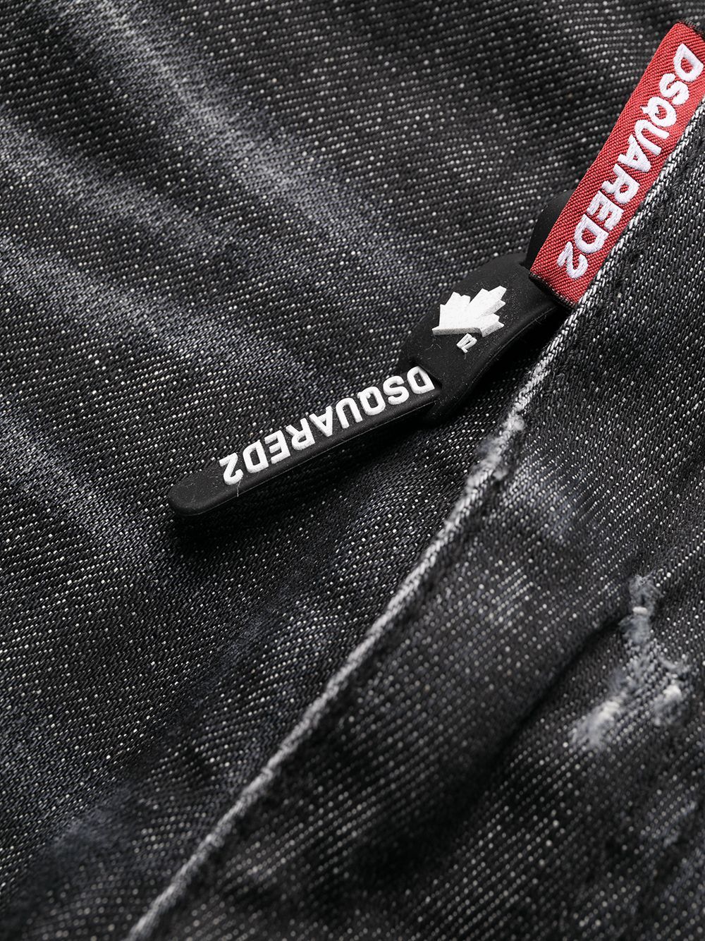 Shop Dsquared2 Ripped Straight-leg Jeans In Black